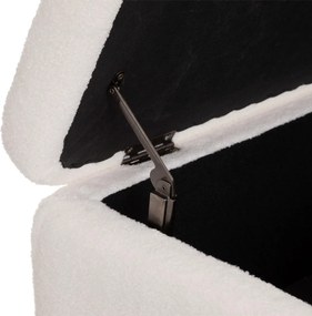 Pufa ze schowkiem, tapicerowana z efektem boucle, 100 x 40 x 48,5 cm