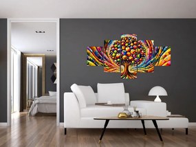 Obraz – Kolorowe drzewo z jabłkami (125x70 cm)