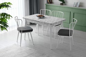Zestaw krzeseł do jadalni Yildiz Anthracite and White, 2 szt.