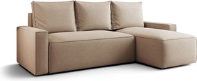 Narożnik HAVANA prawy Jasno Brazowy dzianina Curio 15 - funkcja spania, pojemnik na pościel