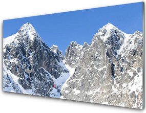Panel Szklany do Kuchni Majestatyczny Śnieżny Szczyt