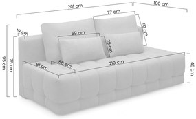 Kanapa Tuko rozkładana z pojemnikiem - beżowa dzianina Freya 210.03