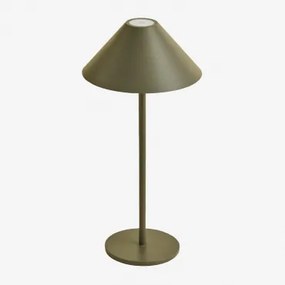 Bezprzewodowa Lampa Stołowa Led Nebida Outdoor Intensywny Verde Olive - Sklum
