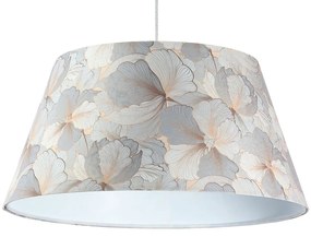 Srebrna lampa wisząca welurowa w kwiaty - 26X 60cm S411 A0-D12