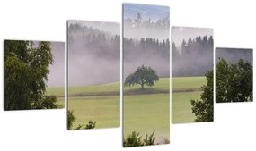 Obraz łąki z drzewem (125x70 cm)