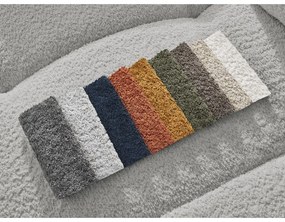 Jasnoszary rozkładany/ze schowkiem narożnik z materiału bouclé (lewostronny/z szezlongiem) Roxelane – Bobochic Paris