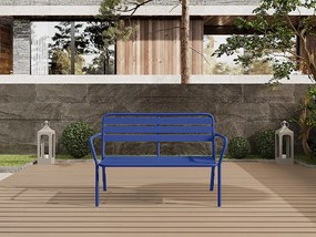 Metalowa ławka ogrodowa - Granatowa - MIRMANDE od MYLIA