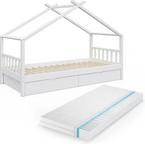 Łóżko domowe biały 208x97x148 design