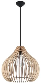 Skandynawska lampa wisząca z drewnianym kloszem - 6X EX550 K7-E11
