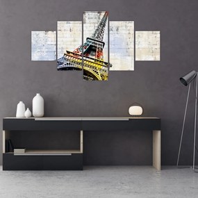 Obraz - Cyfrowa grafika wieży Eiffla (125x70 cm)