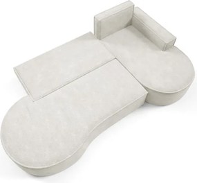 Narożnik MOLLY Prawostronny z funkcją spania, wolnostojący tkanina ABRIAMO 04 Biały