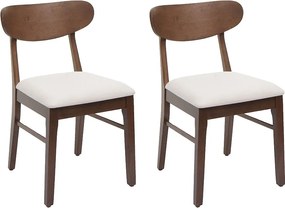 Krzesło do jadalni MCW-M59 (zestaw 2 sztuk),  ciemna rama, kremowy