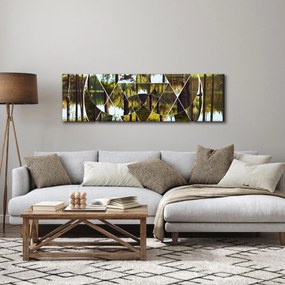 Obraz - Geometryczny kolaż na tle nordyckich lasów (170x50 cm)