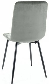 Oliwkowe welurowe krzesło do jadalni JEROME