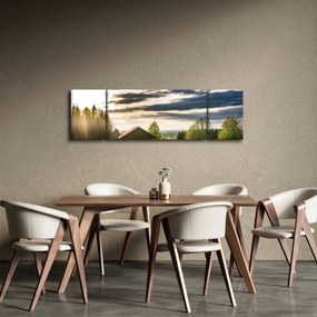 Obraz domku na łące (170x50 cm)