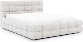 Łóżko sypialniane Magnelio Prestige 160x200 - beżowa tkanina łatwoczyszcząca Leo 03