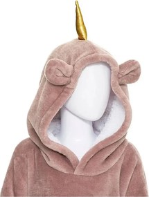 Bluza Kocyk Dziecięcy Jednorożec Różowy z Kapturem Miękki i Ciepły 60x95 cm z Kieszenią Przednią
