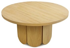 Naturalny okrągły stolik z blatem w dekorze dębu 78x78 cm Soft – Woodman
