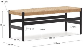 Czarno-naturalna ławka Zaide – Kave Home