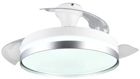 Biała/w kolorze srebra lampa sufitowa LED Lindberg – Trio