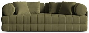 Zielona aksamitna rozkładana sofa 206 cm Kemi – Cosmopolitan Design