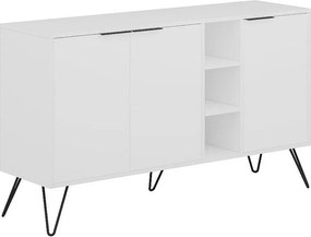 Nowoczesna komoda – 142 cm – biała – płyta MDF pokryta melaminą