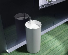 Umywalka wolnostojąca PB2021Odlew mineralny - Biały mat - Ø 45 x 90 cm