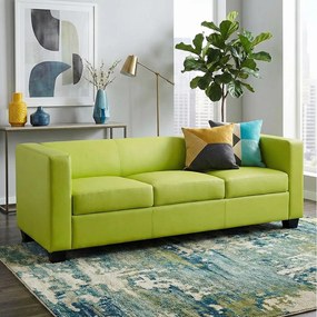 Sofa 3-osobowa Lille,  sztuczna skóra, jasnozielona