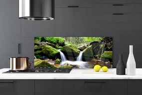 Szkło Ozdobne do Kuchni Woda Płynąca Po Skałach