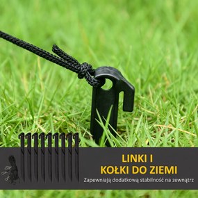 Outsunny Mikołaj na saneczkach z reniferem, dmuchany, z białym oświetleniem LED, 210 x 80 x 140 cm