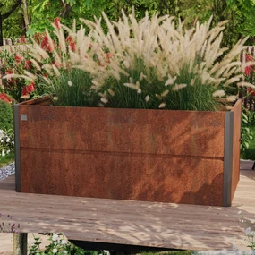 PRIMEYARD 200 x 100 x 77 cm Grządka podwyższona, stal corten, Optyka rdzy - (GFPV00783)