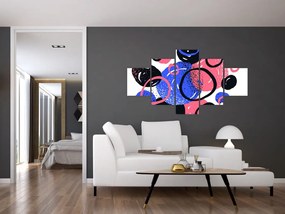 Obraz - Motyw z kółkami w żywych kolorach (125x70 cm)