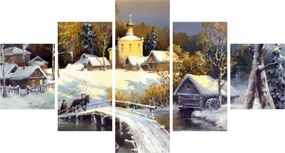 Obraz - Zimowe miasteczko (125x70 cm)