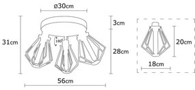 Lampa sufitowa w czarno-złotym kolorze z metalowym kloszem ø 18 cm Oylat – Opviq lights