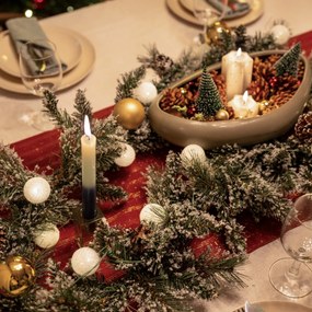 Świąteczna girlanda biała ze złotem 270 cm z LED i timerem - Jack