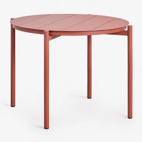 Okrągły Stół Jadalniany Ø110 Cm Z Aluminium Elton Terracota - Sklum