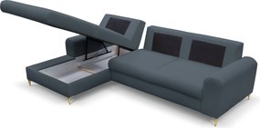 Masseno Narożnik VERONA z funkcją spania i pojemnikiem na pościel Narozniki L, Rozkładana sofa - Niebieski, LOFT 14