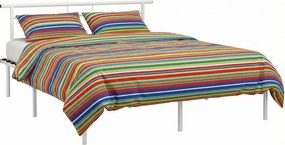 Białe metalowe łóżko małżeńskie 180x200 cm G6-M01