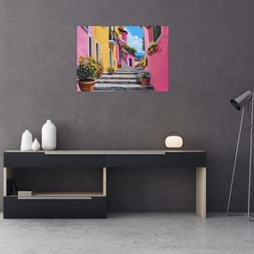 Obraz - Różowa uliczka (70x50 cm)