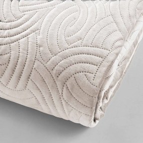 Kremowy aksamitny zestaw narzuty na łóżko i poszewki na poduszkę 240x260 cm Solange – douceur d'intérieur