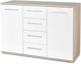 Nowoczesna duża komoda Lima KM4 dąb sonoma/biały