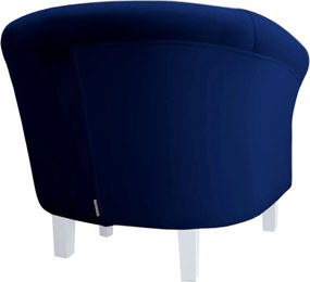 Fotel Milo tkanina Welur wygodny fotel tapicerowany do salonu i sypialni : Kolor nogi - Biała, Kolor tkaniny - VELVET - MG16, Wysokość nogi - 15 cm