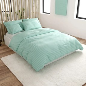 PrzytulneMieszkanie.pl PrzytulneMieszkanie.pl Hotelowa pościel z mikrofibry JASMINE miętowa - pasek 2 cm, hotelowa kieszeń Rozmiar pościeli: 2 szt 70 x 90 cm | 200 x 220 cm