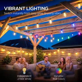 HOMCOM Kurtyna Świetlna RGBW, IP44 Wodoodporna, Dekoracja na Wnętrza i Na Zewnątrz | Aosom PL