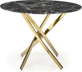 Okrągły stół z marmurowym blatem Raymond 2 na złotych nogach