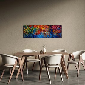 Obraz malowania natury (z zegarem) (90x30 cm)