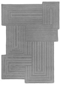 Szary wełniany dywan tkany ręcznie 200x290 cm Zen Rectangles – Flair Rugs
