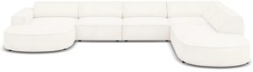 Beżowy narożnik (prawostronny) z materiału bouclé Jodie – Micadoni Home