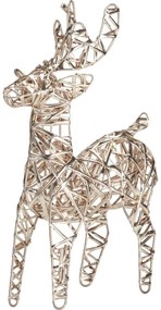 Świąteczny renifer świecący Champagne, 21 x 14 cm,30 diod mikro LED, na baterie, 14 cm