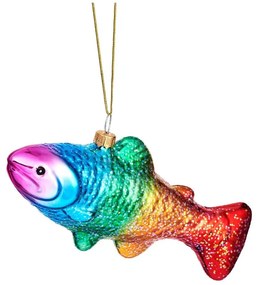 Szklana ozdoba świąteczna wykonana ręcznie 7 cm Rainbow Trout – Sass &amp; Belle